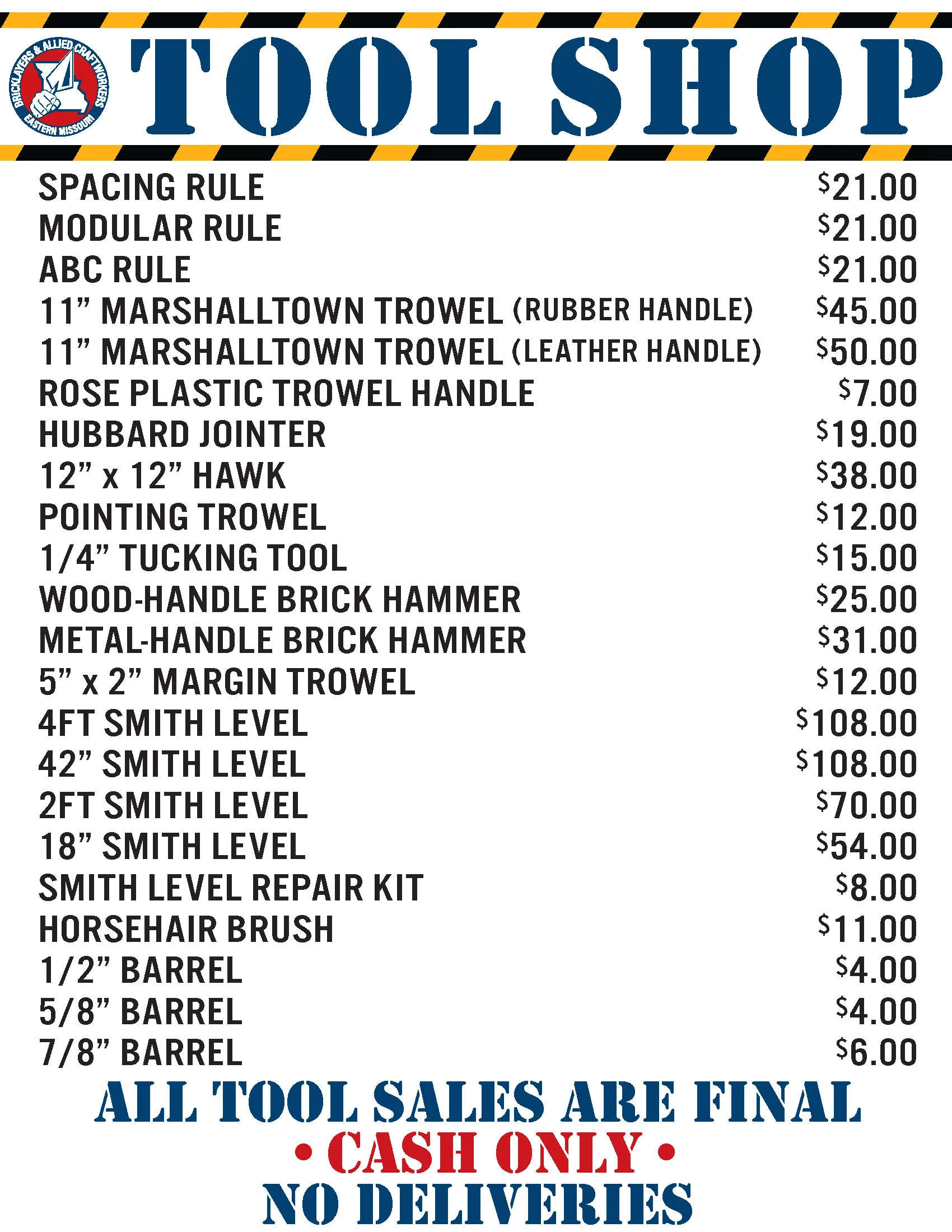 Price List